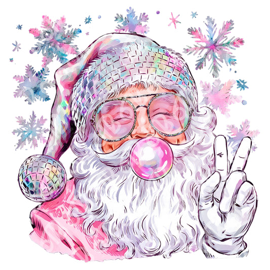 Groovy Bubblegum Santa DTF Transfer